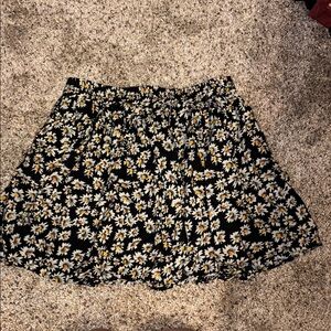 Floral Black Skirt